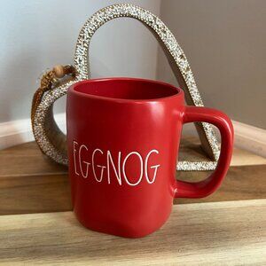 Rae Dunn CHRISTMAS Holiday Coffee Tea Mug EGGNOG Magenta 16z